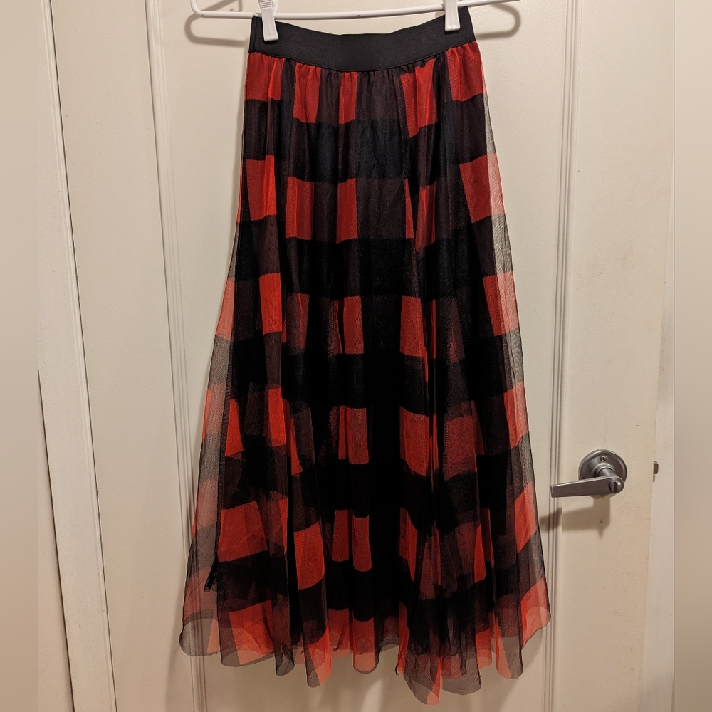 Buffalo Plaid Tulle Skirt